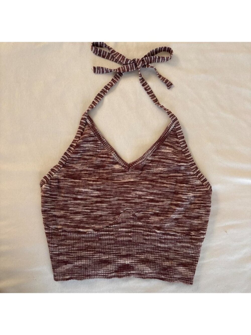 Pacsun brown & white halter top #summer #halter